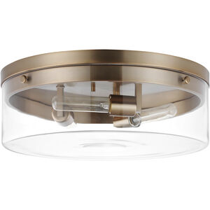Intersection 3 Light 17 inch Burnished Brass Flush Ceiling Light