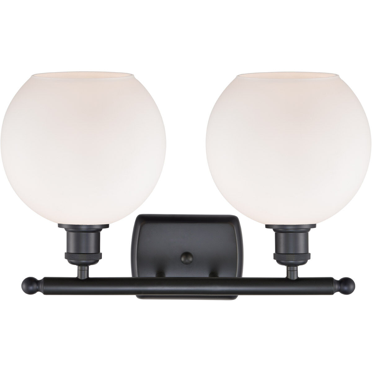 Ballston Athens LED 16 inch Matte Black Bath Vanity Light Wall Light in Matte White Glass, Ballston
