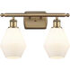 Ballston Cindyrella LED 16 inch Brushed Brass Bath Vanity Light Wall Light in Matte White Glass