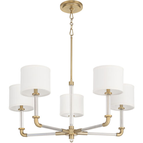 Hightower 5 Light 35.25 inch Clear and Aged Brass Chandelier Ceiling Light