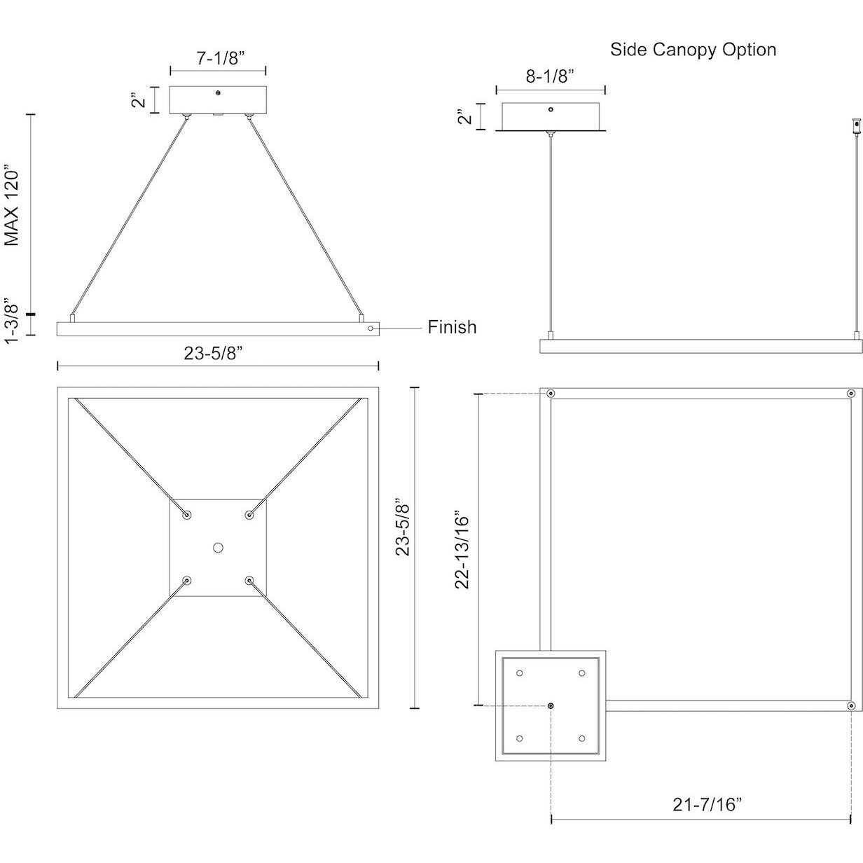 Piazza LED 23.63 inch White Pendant Ceiling Light