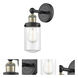 Dover Sconce Wall Light in Black Antique Brass, Clear