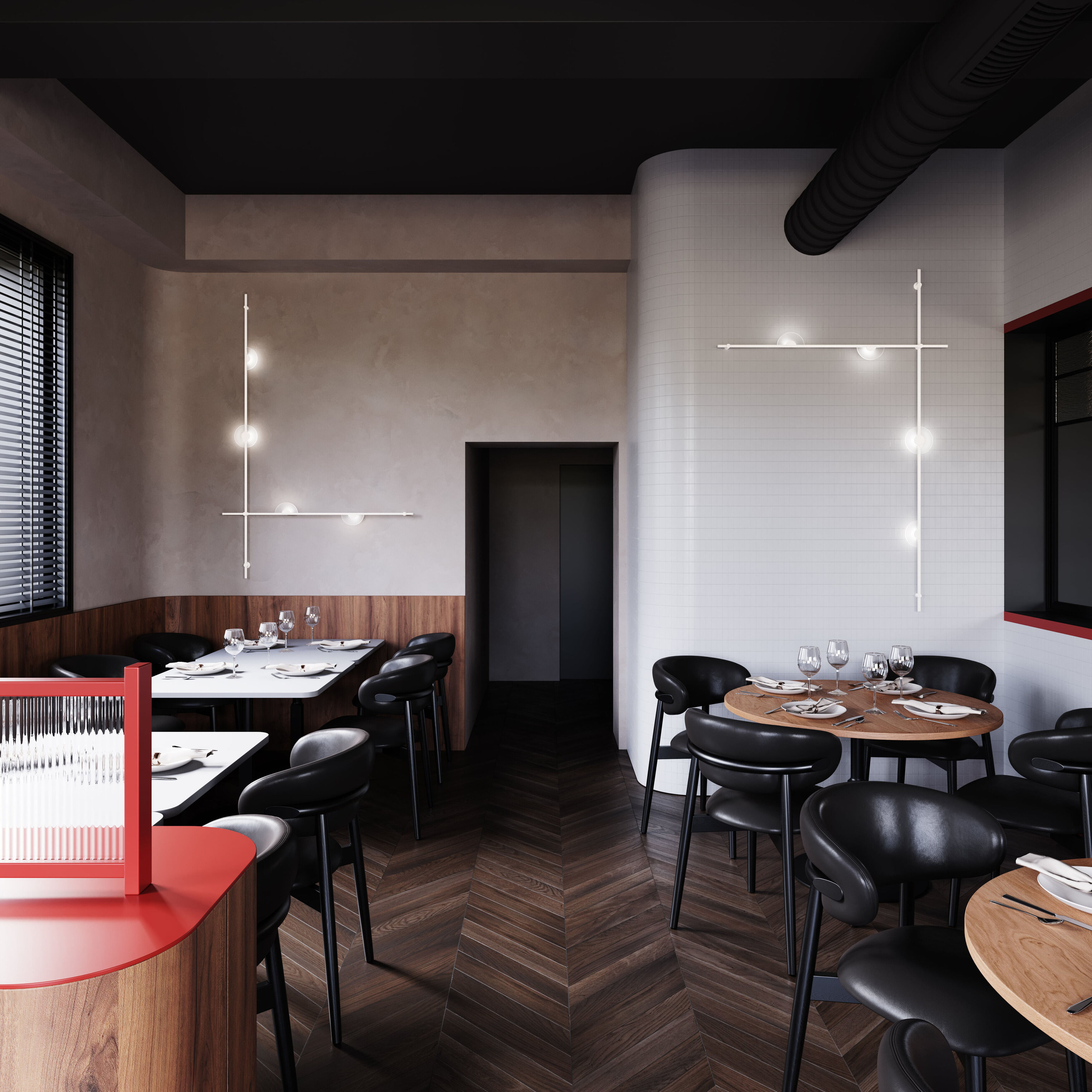 Suspenders LED 48 inch Satin White Wall Mount Wall Light, Linear