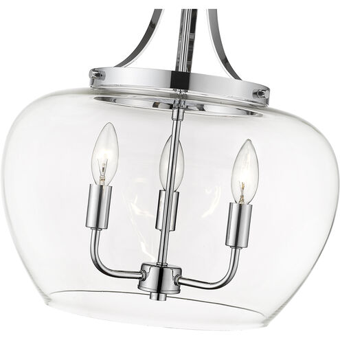 Joliet 3 Light 15.75 inch Chrome Pendant Ceiling Light
