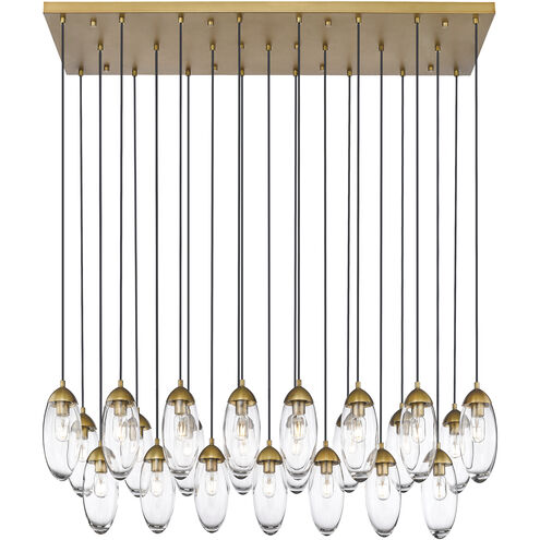 Arden 23 Light 54 inch Rubbed Brass Linear Chandelier Ceiling Light