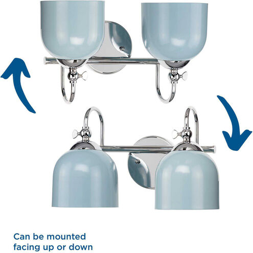 Dalton 2 Light 15 inch Polished Chrome Bath Vanity Wall Light