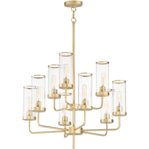 Crosby 9 Light 28 inch Satin Brass Chandelier Ceiling Light