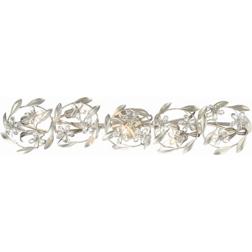 Marselle 5 Light 42 inch Antique Silver Bathroom Vanity Light Wall Light