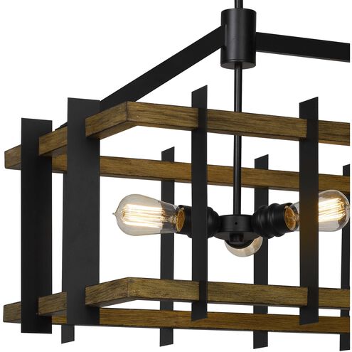 Bruck 6 Light 41 inch Iron and Light Oak Island Chandelier Ceiling Light