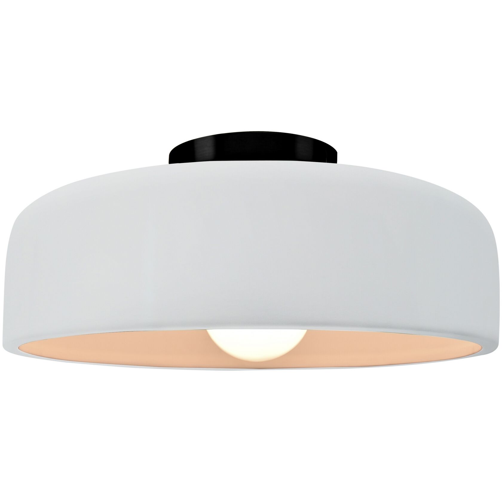 Radiance Collection - Spire LED 10 inch Gloss White Semi-Flush Ceiling Light, Form+Finish+Function