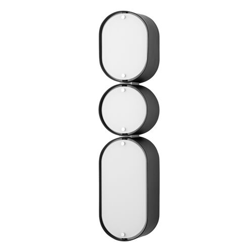 Opal 3 Light 5 inch Soft Black With Stainless Steel ADA Wall Sconce Wall Light