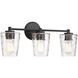 Ballas 3 Light 23.5 inch Black Bathroom Vanity Light Wall Light