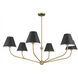 Xavier 6 Light 48 inch Vibrant Gold Chandelier Ceiling Light in Vibrant Gold and Matte Black