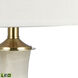 Island Cane 30 inch 9.00 watt White with Antique Brass and Clear Table Lamp Portable Light, Short