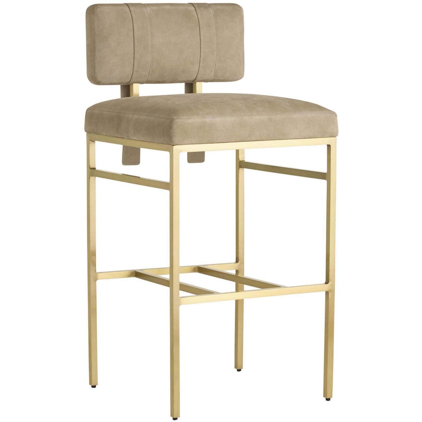 Laney 41 inch Taupe and Antique Brass Bar Stool
