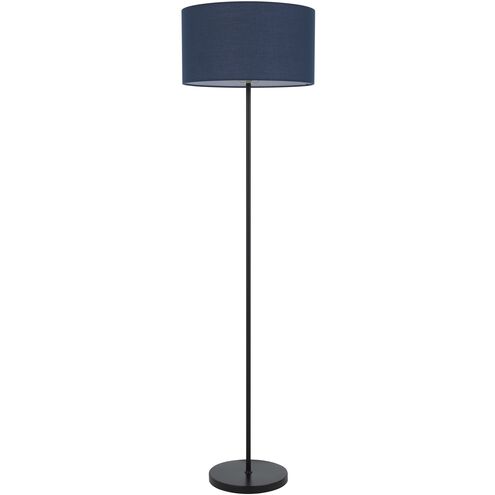 Cromwell 58.75 inch 150.00 watt Dark Bronze and Antique Brass Floor Lamp Portable Light in Navy Blue