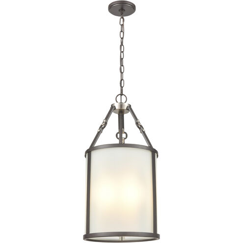 Armstrong Grove 3 Light 12 inch Espresso with Satin Nickel Pendant Ceiling Light