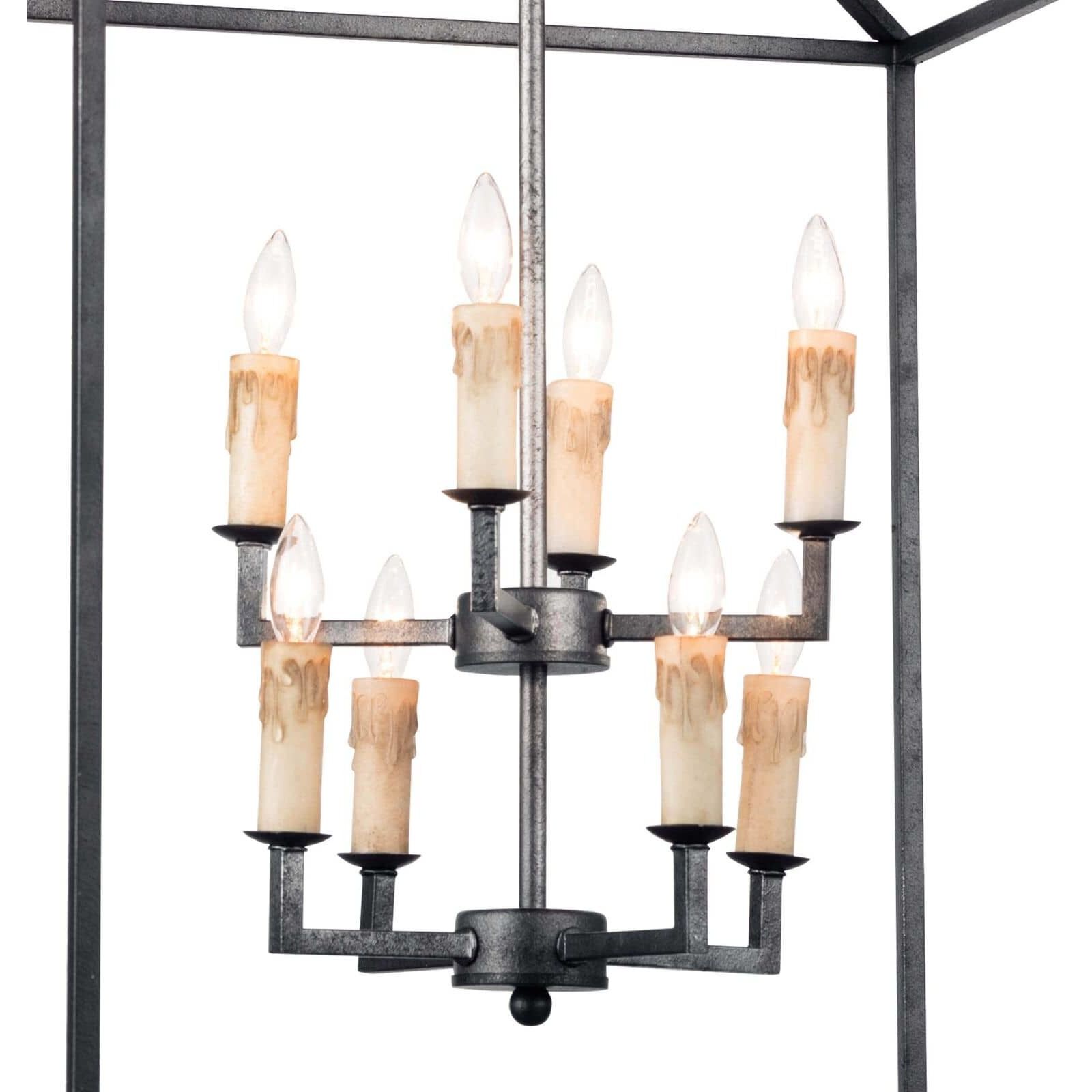Cape 8 Light 24 inch Blackened Iron Ceiling Lantern Ceiling Light