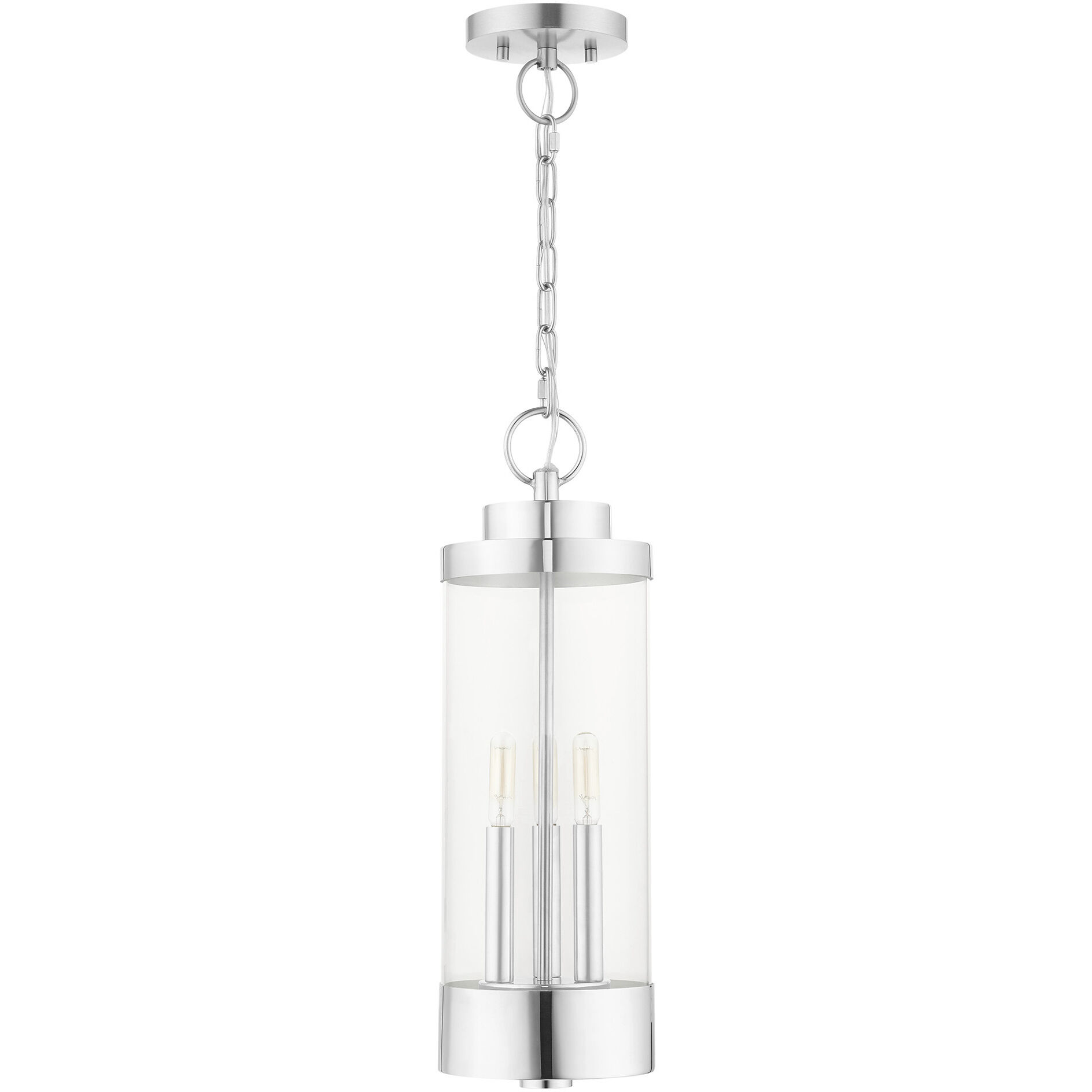 Hillcrest 3 Light 6.5 inch Polished Chrome Outdoor Pendant Lantern