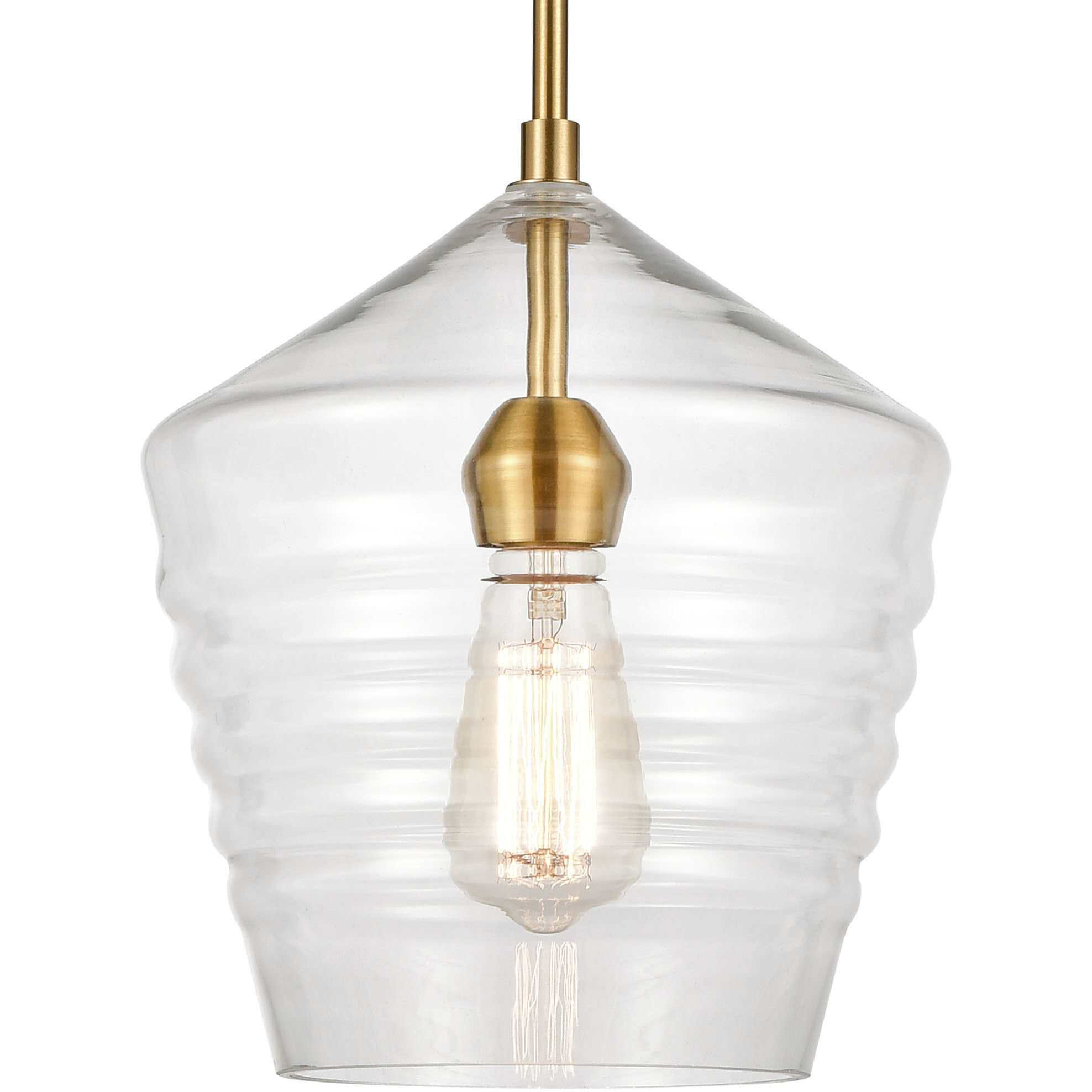 Konis 1 Light 10 inch Satin Brass Mini Pendant Ceiling Light