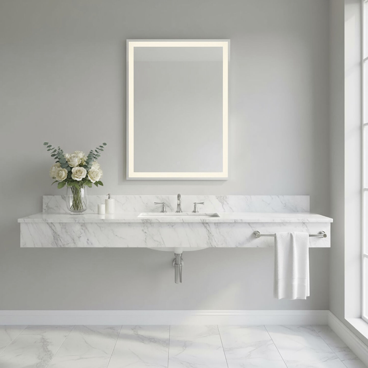 Reflections 31.5 X 23.6 inch Silver LED Mirror