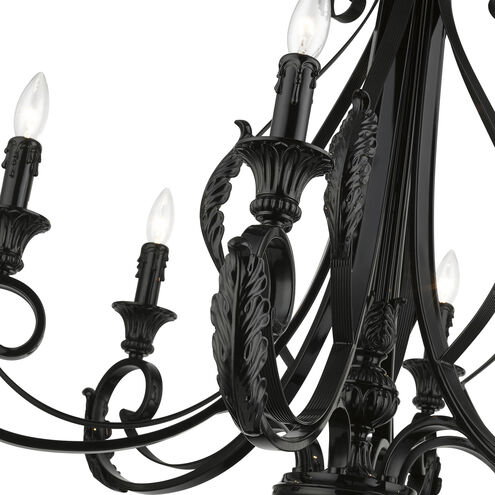 Valencia 6 Light 35 inch Shiny Black Large Chandelier Ceiling Light