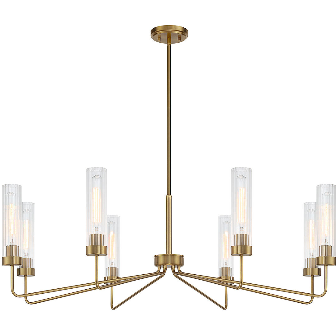 Baker 8 Light 44 inch Warm Brass Chandelier Ceiling Light, Essentials