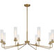 Baker 8 Light 44 inch Warm Brass Chandelier Ceiling Light