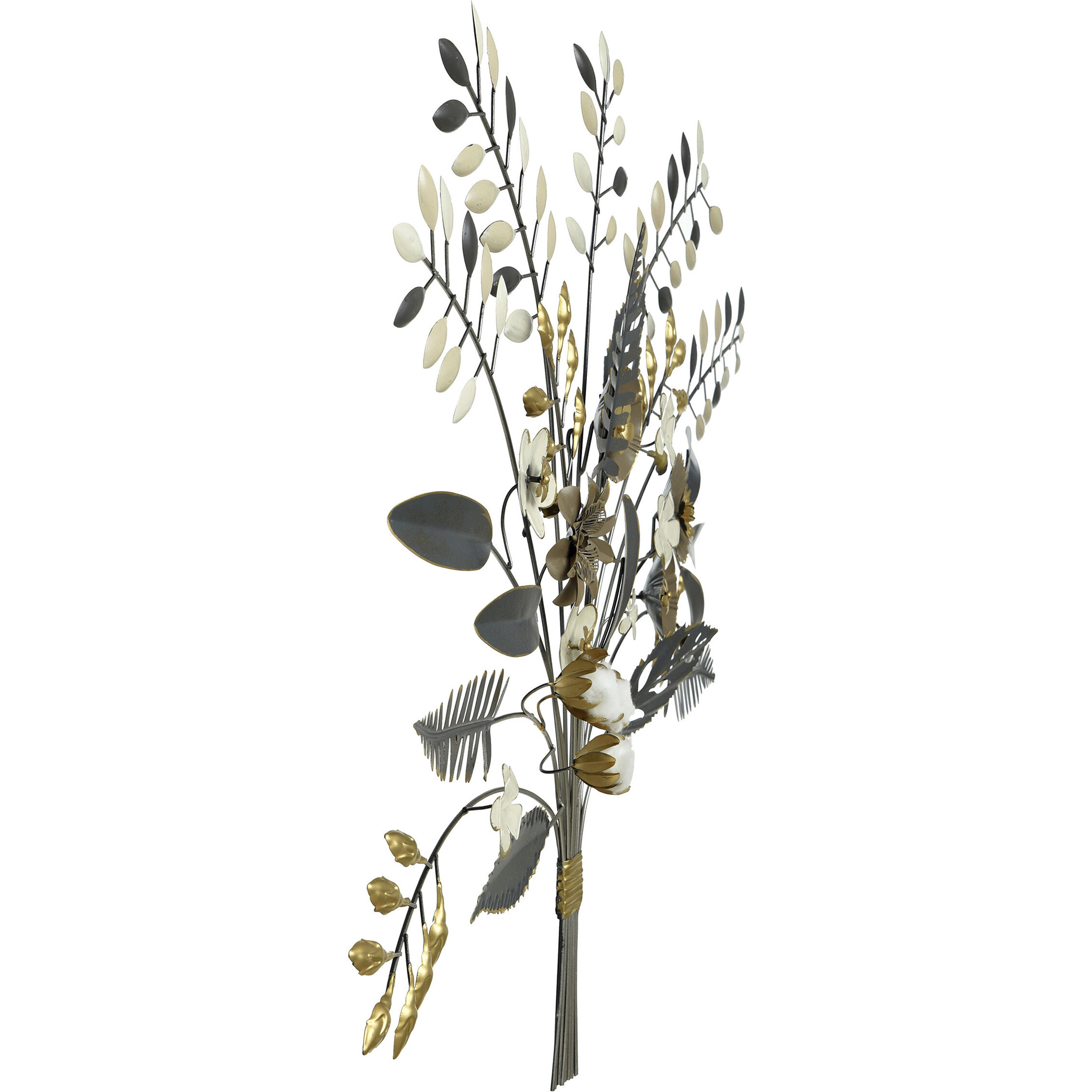 Lilian White/Gold/Brown Wall Art