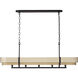 Blonde Moment 5 Light 46.25 inch Matte Black and Honey with Medium Oak Linear Pendant Ceiling Light