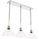 Clive 3 Light 35 inch Chrome Pendant Ceiling Light