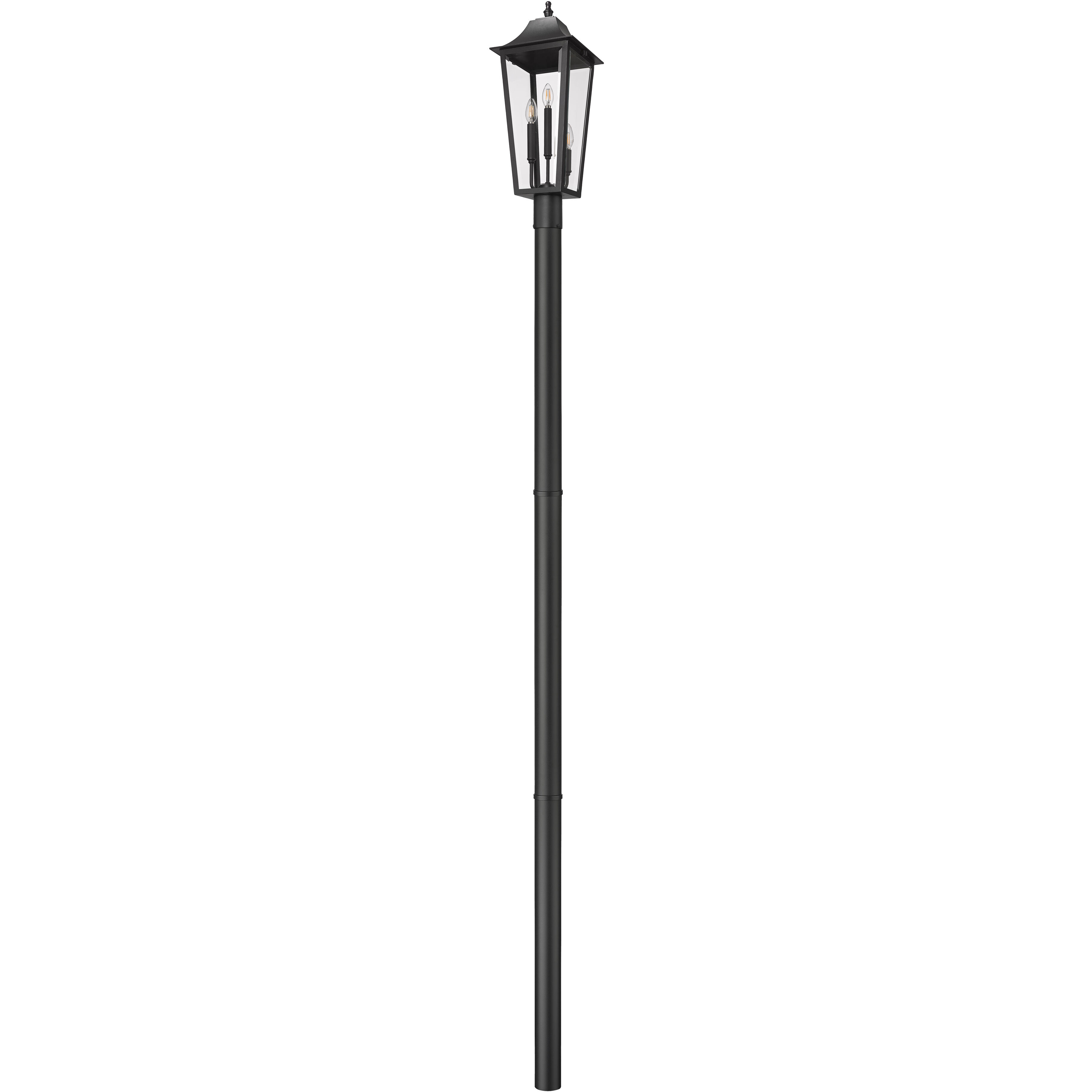 Gannon 3 Light 120.75 inch Black Outdoor Post Mounted Fixture in G9