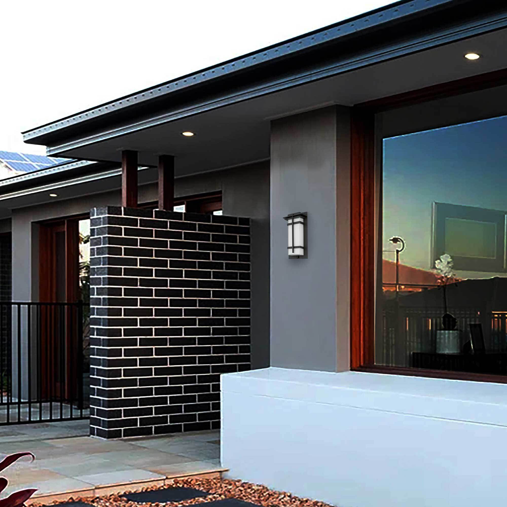 Frank LED 13.5 inch Sand Black Outdoor Wall Sconce