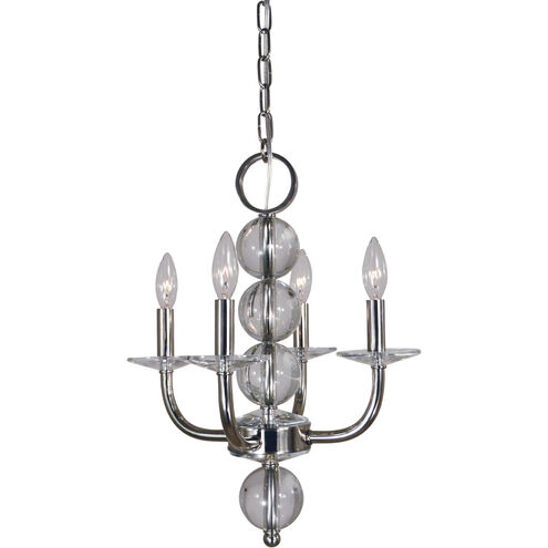 Glamour 4 Light 15 inch Polished Nickel Chandelier Ceiling Light