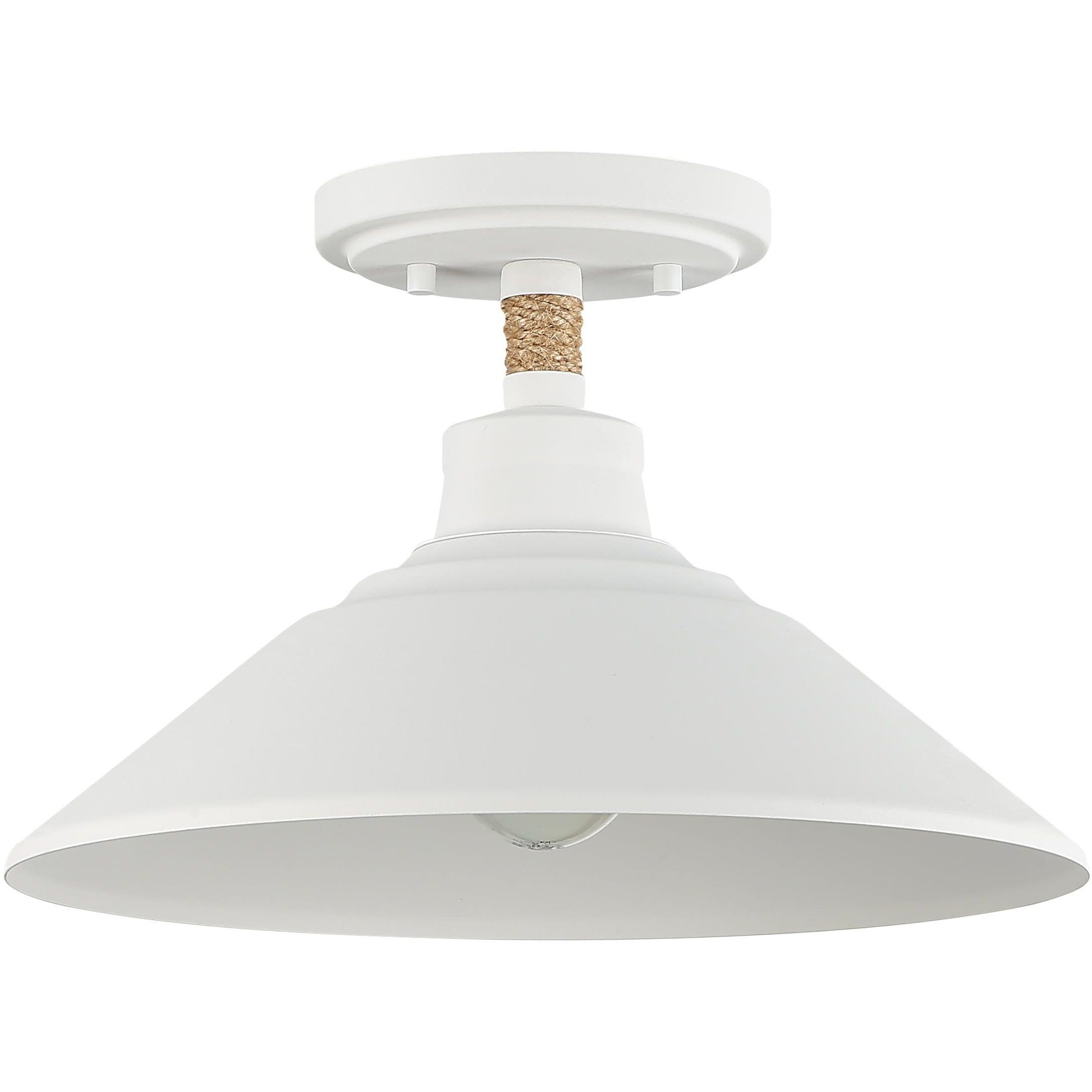 Journey 1 Light 12 inch Natural White Semi-Flush Mount Ceiling Light