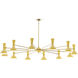 Clare 12 Light 76 inch Modern Brass Chandelier Ceiling Light in Sunset Yellow