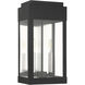 York 2 Light 16 inch Black Outdoor Wall Lantern