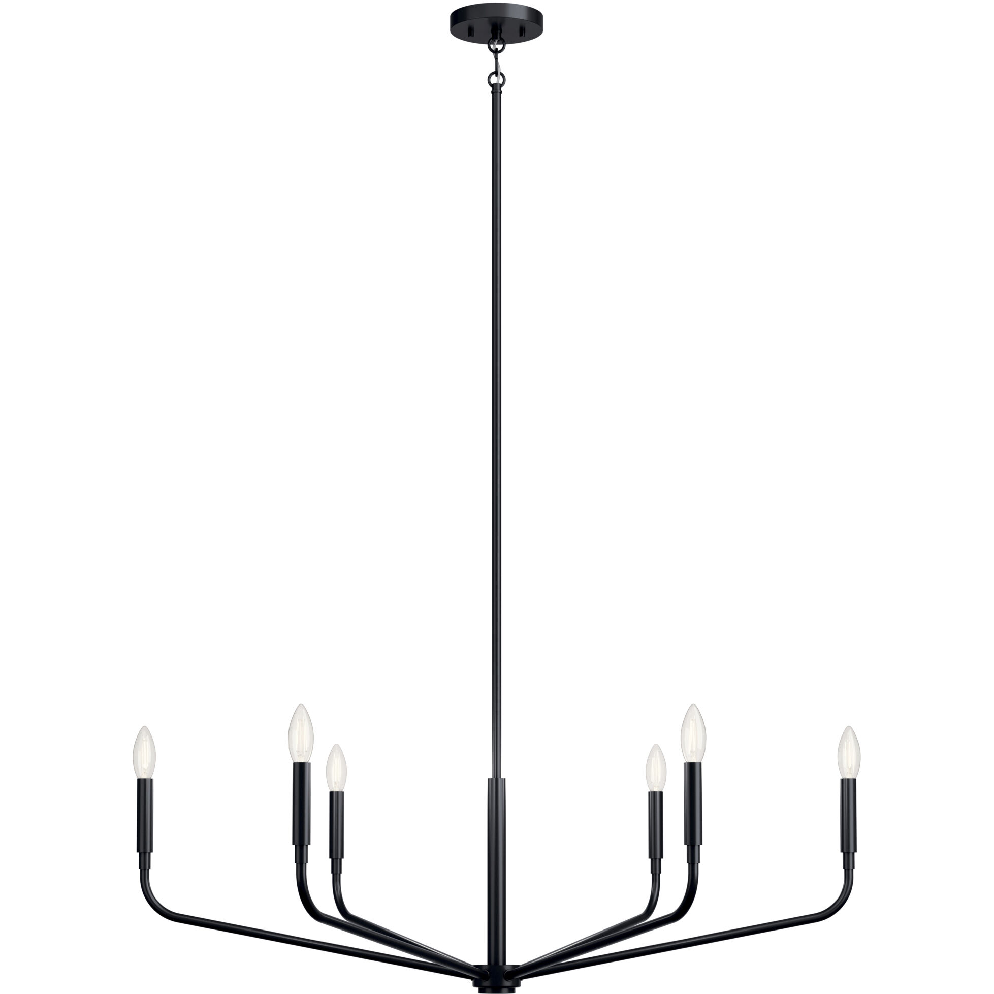 Madden 6 Light Black Chandelier Ceiling Light, 1 Tier Large