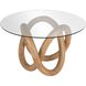 Knotty 54 X 54 inch Natural with Clear Dining Table