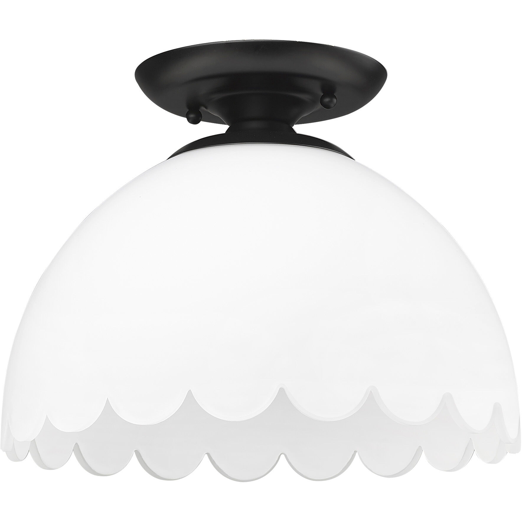 Dorinda 1 Light 12.25 inch Matte Black Semi-Flush Mount Ceiling Light