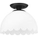 Dorinda 1 Light 12.25 inch Matte Black Semi-Flush Mount Ceiling Light
