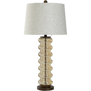 Emma 32 inch 100.00 watt Amber Opulance Table Lamp Portable Light