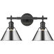 Yep Orwell Vanity Wall Light in Matte Black, Chrome