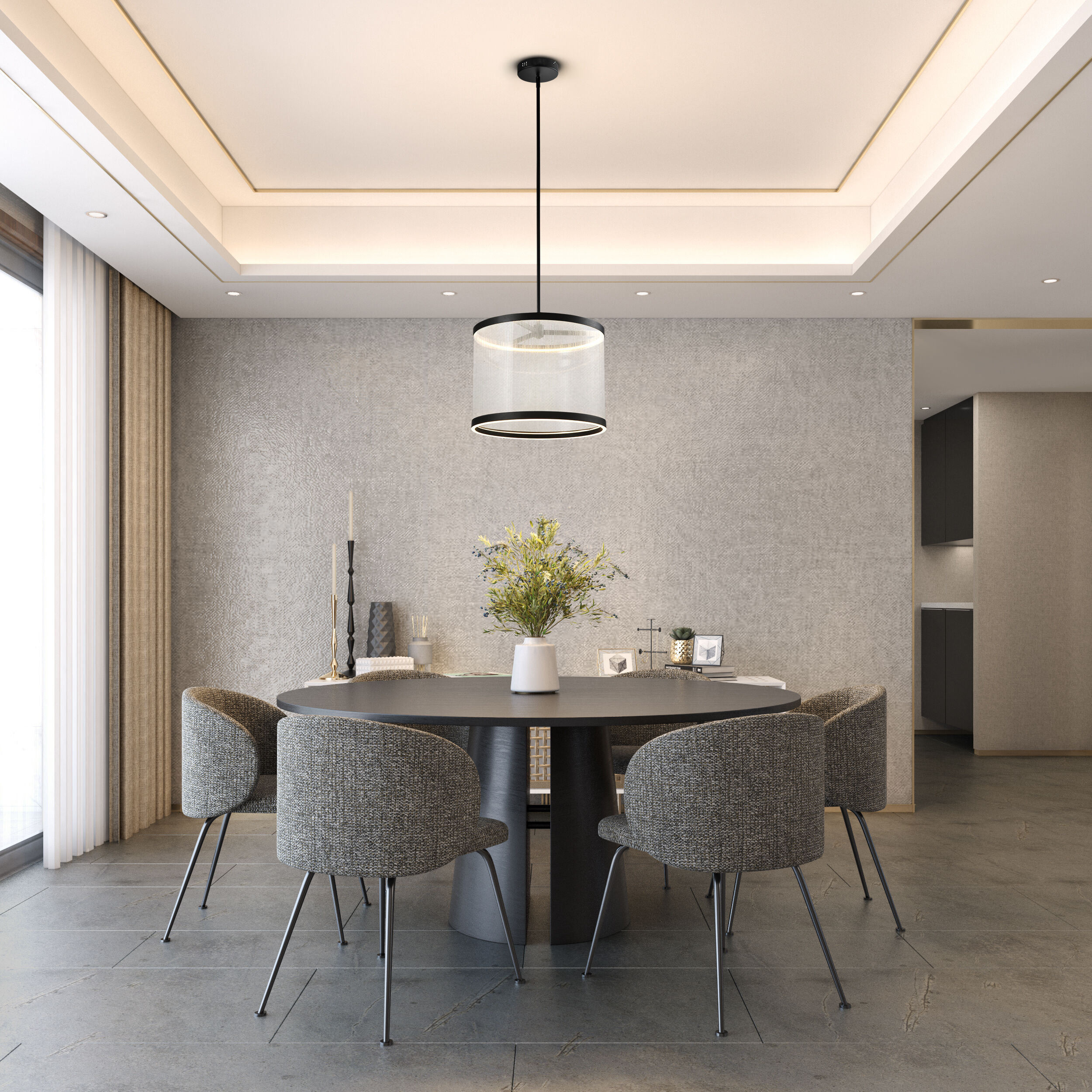 Cora LED 17.7 inch Black and Black Pendant Ceiling Light