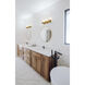 Titus 3 Light 24 inch Modern Gold Bath Vanity Light Wall Light