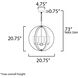 Sentinel 3 Light 20.75 inch Satin Nickel Single Pendant Ceiling Light