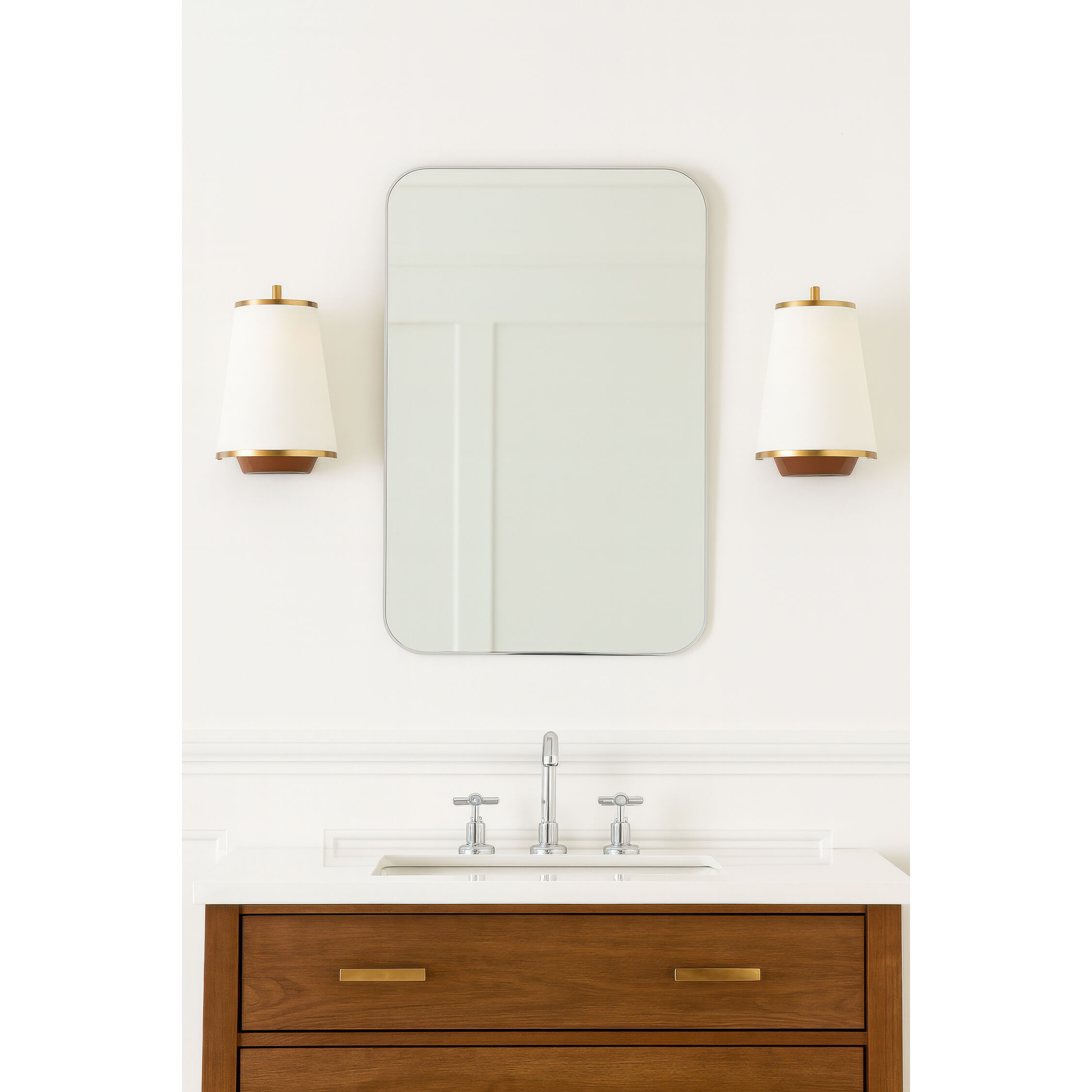 Desert Flyer 2 Light 10 inch Satin Brass with Medium Walnut Wall Sconce Wall Light