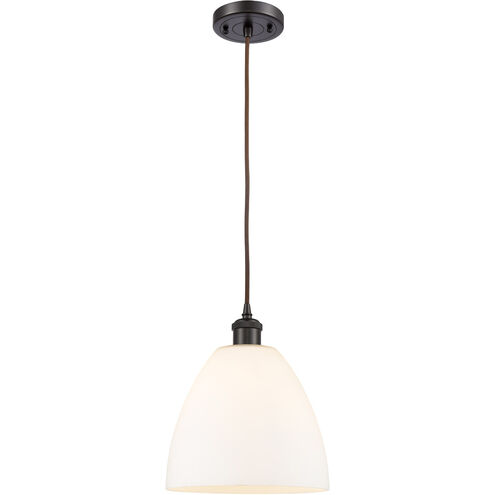 Ballston Dome 1 Light 9 inch Oil Rubbed Bronze Mini Pendant Ceiling Light in Matte White Glass