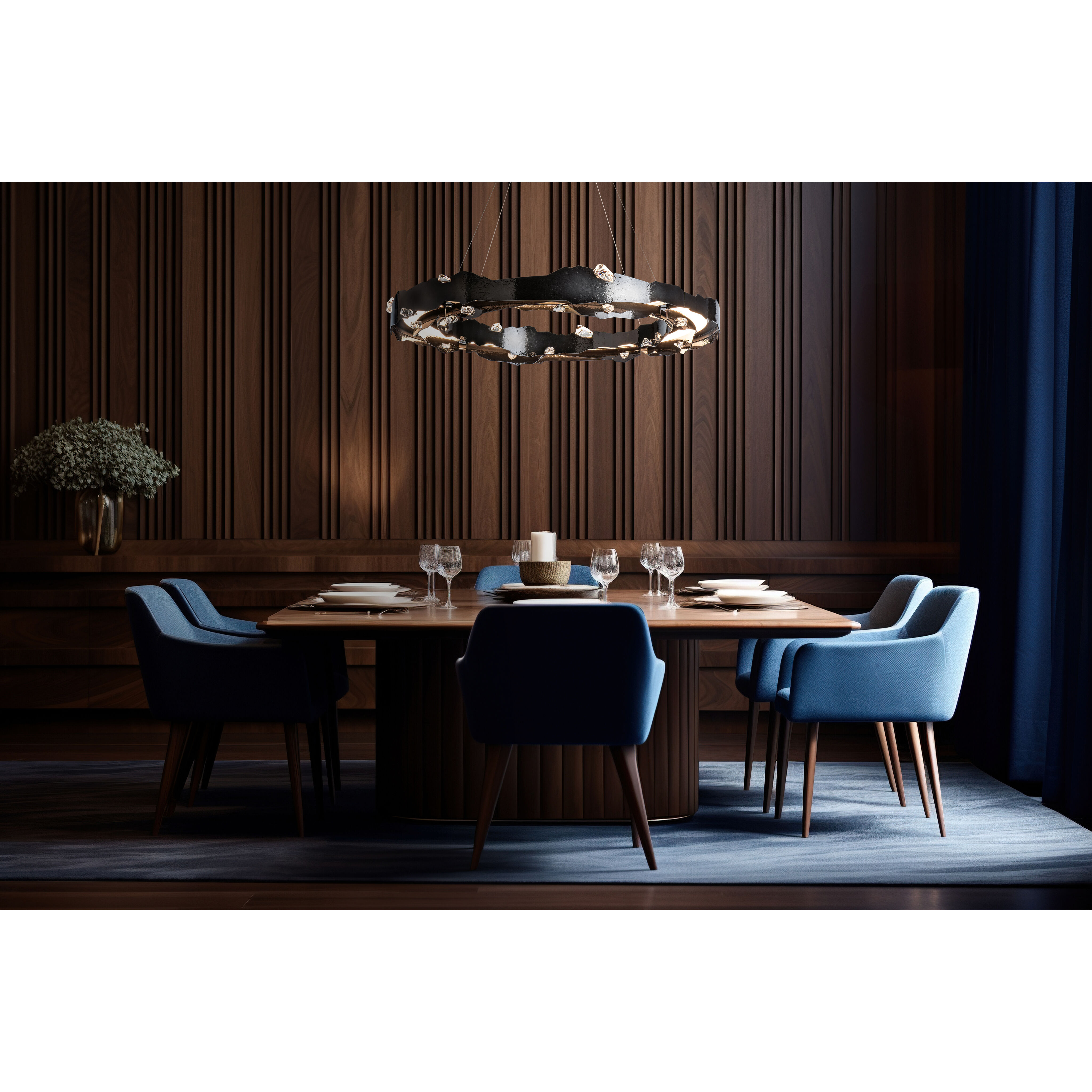 Trove LED 38.2 inch Ink Circular Pendant Ceiling Light