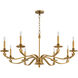 Chantelle 8 Light 40 inch Brushed Brass Chandelier Ceiling Light